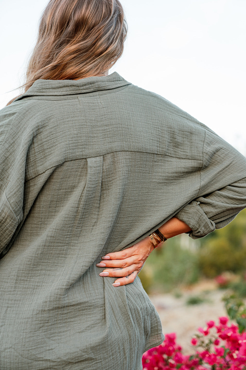 Desert Gauze Button Down